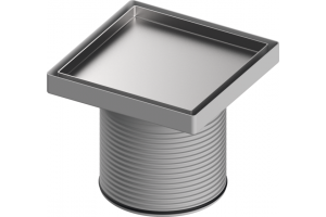 Viršutinės trapo dalies komplektas su nerūdijančio plieno rėmeliu ir "Plate" grotelėmis plytelei įklijuoti ,142 x 142 mm 3660011 Viršutinės trapo dalies komplektas su nerūdijančio plieno rėmeliu ir "Plate" grotelėmis plytelei įklijuoti ,142 x 142 mm 3660011